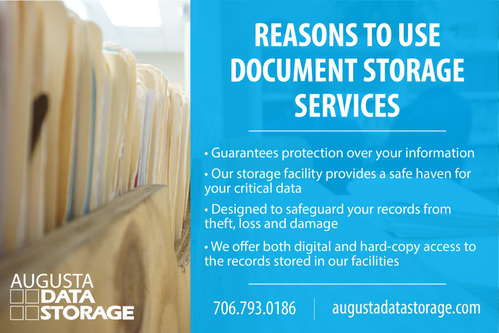 • Guarantees protection over your information
• Our storage facility provides a safe haven for your critical data
• Designed to safeguard your records from theft, loss and damage
• We offer both digital and hard-copy access to the records stored in our facilities