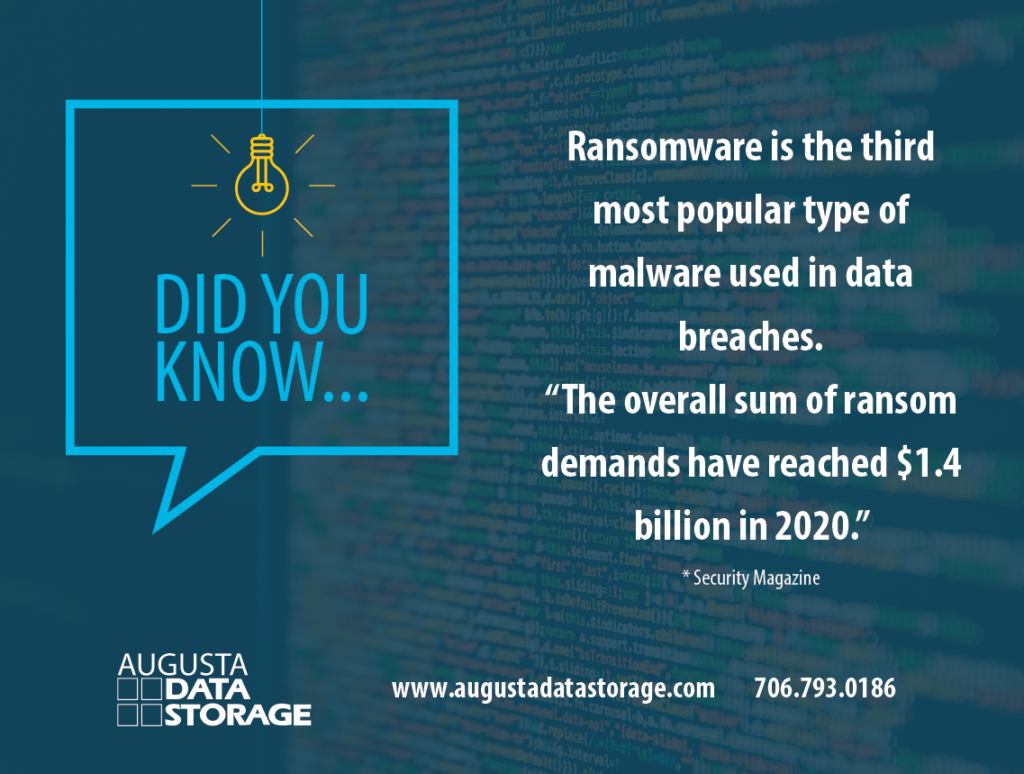 Ransomware is the third most popular type of malware used in data breaches.
“The overall sum of ransom demands have reached $1.4 billion in 2020.”