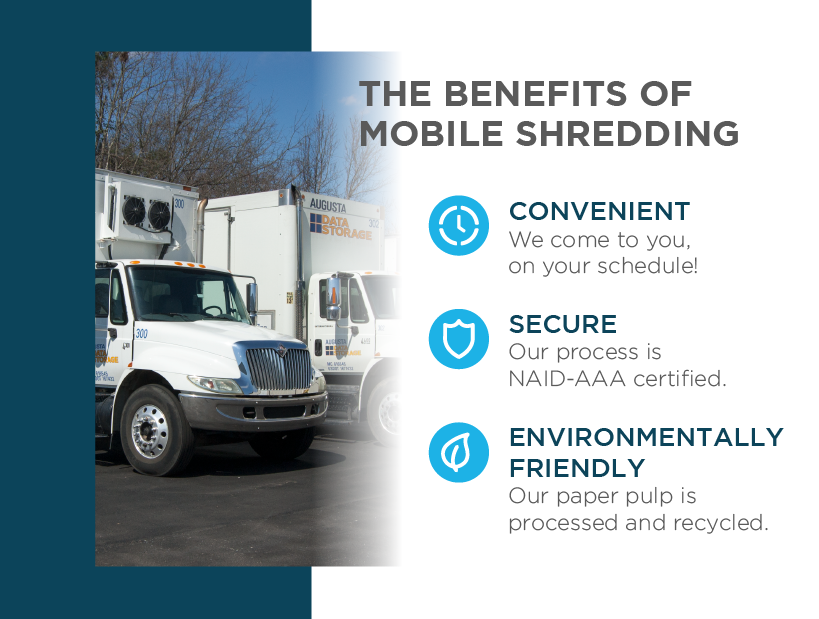 The benefits of mobile shredding
- Convenient
- Secure
- Environmentally Friendly