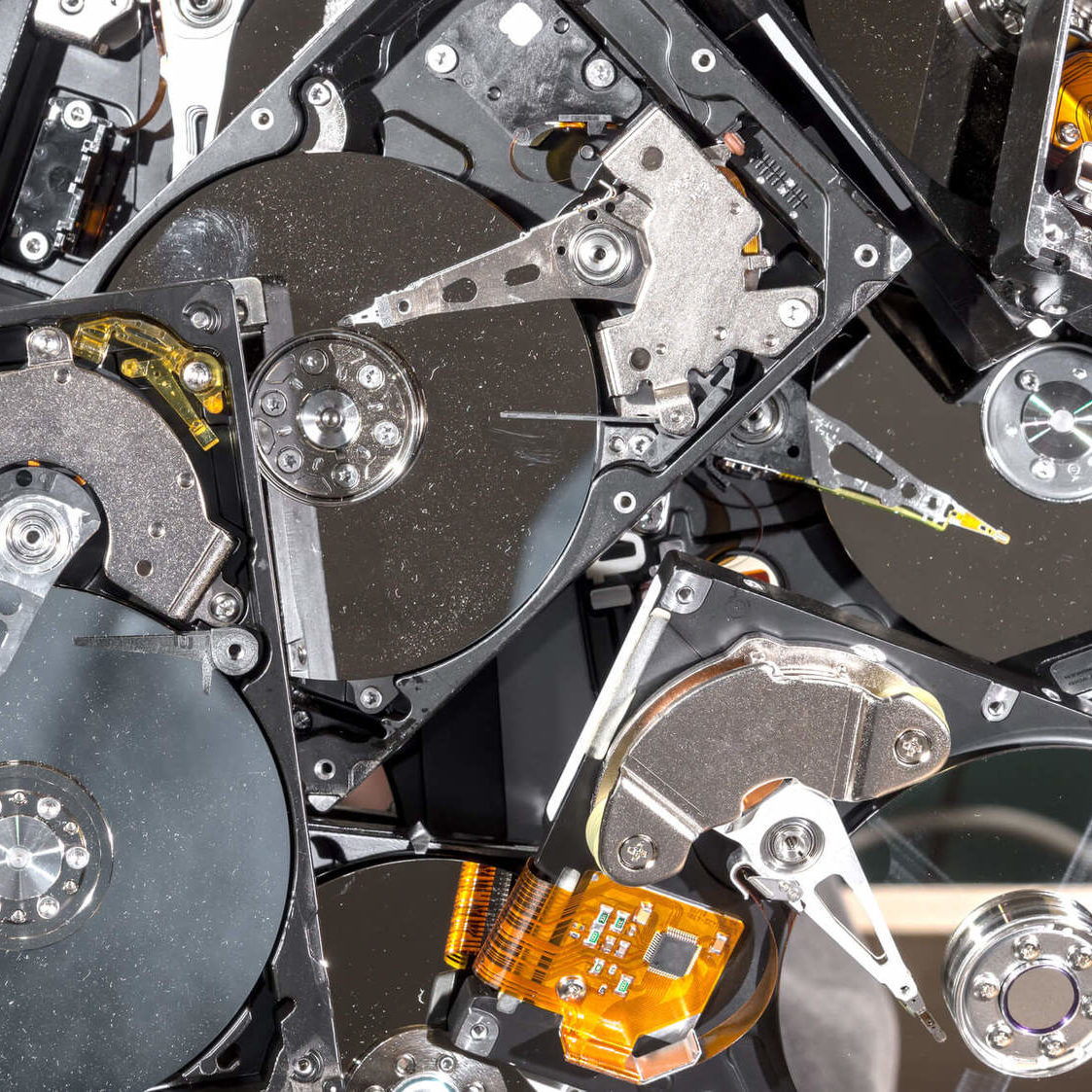 Hard Drives Being Recycled